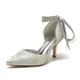 Femme Chaussures de mariage Chaussures habillées Mariage Soirée Noeud Imitation Perle Talon Aiguille Bout pointu Sexy Minimalisme Satin Tissu Lacet Argent Rose