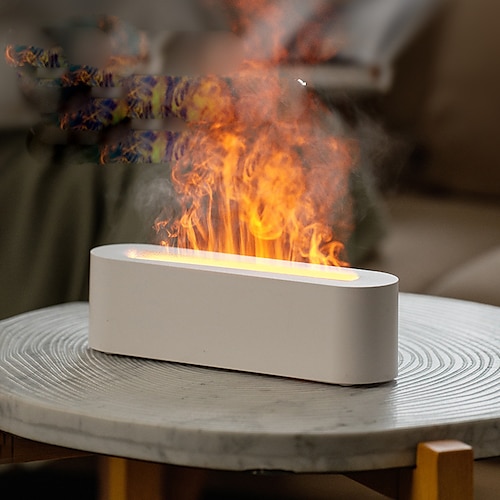 Flammenaromiffusor Luftbefeuchter Ultraschall-Kühlnebelhersteller Fogger LED-Diffusor für ätherische Öle 7-Farben-Flammenbefeuchter Image