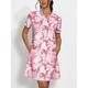 Damen Tenniskleid Golfkleid Rosa Kurzarm Kleider Blumen Damen-Golfkleidung, Kleidung, Outfits, Kleidung