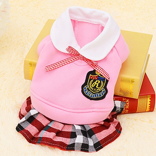 Haustier Hund Kleidung Liebhaber Preppy Style Hemdkleid Welpen passende Outfits 4 Farben (xs, graues Kleid) Image