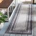 Safavieh Courtyard Vickie Indoor/ Outdoor Waterproof Patio Backyard Rug Light Grey/Black 2 3 x6 7 6 Runner 8 Runner Runner Outdoor Living Room