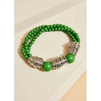 Plus Size Bead And Wire Stretch Bracelets