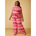 Plus Size Crochet Wide Leg Pants