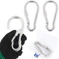 5.5 Inch Stainless Steel Locking Type Carabiner Clip Spring Snap Hook - 2 Packs Heavy Duty Carabiner Clips for Keys Swing Set Camping Fishing Hiking Traveling 950 lbs Capacity