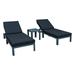 Maykoosh Timeless Tradition Modern Outdoor Chaise Lounge Chair Set of 2 With Side Table & Cushions