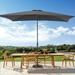 Sonerlic 6x9ft Outdoor Patio Deck Market Umbrella Outside Table Umbrellas with Non-Fading Polyester canopy Anthracite