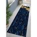 Navy Blue and White Rugs Office Rugs Blue Marble Rug Easy to Clean Rugs Blue and Gold Rug Alcohol Ink Rug Entry Rug Home Decor 2.6 x9.2 - 80x280 cm