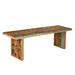 Farmhouse Style Reclaimed Wood 60 in. Long Bench | Solid Wood Dining Table Bench | Backless Seating | Distressed Colored Bench | Patio Bench