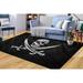 Black Rugs Modern Rug Thick Rug Large Rug Pirates Flag Rug Non Slip Rug Kitchen Rug Modern Rug Gift For Him Rugs Bathroom Rugs 3.3 x6.5 - 100x200 cm