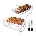 Oneshit Airer Fryer Rack Double Pot Accessories Oven Grill Steam Rack Airer Fryer Double Pot Barbecue Tools Clearance Sale Multi-color