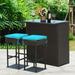 Outdoor Patio Dining Set with Glass Top Bar Table - 3 Pieces - 64.5 - Enhance your outdoor space with style and function!