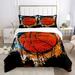 3D Sports Fire Basketball Bedding Set for Teen Boys Duvet Cover Sets with Pillowcases Twin Full Queen King Size 3PCS 1 Duvet Cover+2 Pillow shams