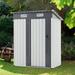 OC Orange-Casual 5 x 3 FT Outdoor Storage Shed Metal Garden Tool Shed with Lockable Door Outside Sheds & Storage Galvanized Steel Black & White