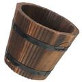 Small Planter Pot Barrel Planter Garden Tree Planter Small Wood Planter Garden Flower Pot for Patio