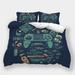 Game Handle Printed Comforter Cover Pillowcase Gamer Bedroom Decor Luxury Home Bedclothes King (90 x104 )