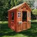 uhomepro Wooden Playhouse for Kids Outdoor 4-in-1 Game House with Different Games Open Awning and Storage Box Ages 3-8 Outdoor Toys 61.4 Lx46 Wx64 H