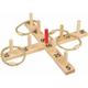 40199-Jeu de Lancer en Bois avec 9 Barres 4 Anneaux en sisal, d'adresse pour Enfants et Adultes,