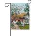 Hyjoy Oil Paintings Spring House Garden Flag 12 x 18 Inch Vertical Double Sided Welcome Yard Garden Flag Seasonal Holiday Outdoor Decorative Flag for Patio Lawn Home Decor Farmhouse Party