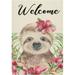 Hyjoy Garden Flag Double Sided Welcome Sloth Tropical Fade Resistant Burlap Seasonal Flags 12x18 Inch Yard Flag for Outside Lawn Patio Porch House Decor