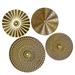 4 Pcs Light Luxury Golden Disc Iron Art Wall Hanging Room Decoration Home Metal Pendant 4pcs Ornaments Decorate Kitchen Decore Decorations