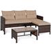 Corner Rattan Sofa Set - 29.0 - Relax in style with friends on this durable and comfortable sofa set