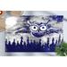 Gift For The Home Rug Navy Blue Rug Full Moon Rug Animal Rugs Navy Blue Owl Painting Rug Hallway Rug Anti-Slip Carpet Rug Loft Rug 3.3 x6.5 - 100x200 cm