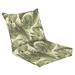 2 Piece Indoor/Outdoor Cushion Set Tropical palm leaves jungle leaf seamless floral pattern background Casual Conversation Cushions & Lounge Relaxation Pillows for Patio Dining Room Office Seating