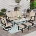 VALLEY Patio Conversation Set 4 PCS Outdoor Furniture Set Metal Sofa Set Rocking Swvel Chair with Thick Upgrade Cushion and Coffee Table Beige\u2026