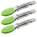 Mini Tongs With Silicone Tips 7 Inch Silicone Cooking Tongs - Set of 3 - Stainless Steel Small Food Tongs Prefect for BBQ Salad Grilling Frying and Cooking 3 Pieces Green