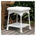 Wicker Lane Outdoor White Wicker Patio Furniture End Table