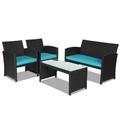 Stylish Rattan Patio Furniture Set - 4 Pieces - 60.0 - Transform your outdoor space with durable rattan furniture!