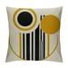 CANFLASHION Pillow Covers Yellow Abstract Patterns Mid Century Modern Simple Geometric Circle Black Stripe and Gold Throw Pillows Decorative Home Decor Couch Sofa Bedroom Outdoor