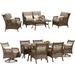 LEAF 11-Piece Retro Patio Furniture Sets with All-Weather Rattan Outdoor Sofa Set for 5 and Six-seat Patio Dining Set