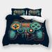Bedroom Decor 3D Gamepad Printed Quilt Cover Duvet Cover Pillowcase Girl Boy Highend Bed Set California King (98 x104 )