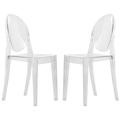 LeisureMod Marion Transparent Acrylic Modern Chair - Set of 2