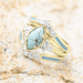 3 pieces/set Turquoise and Moissanite Engagement Rings - 18K Gold Plated Multilayer Hollow Design - Perfect for Anniversary Birthday and Christmas Gifts - Sizes 5-11