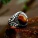 Healing Power Vintage Tiger Eye Ring - Perfect Anniversary or Birthday Gift - Classic Oval Gemstone Claw Ring