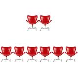 Red 8 Pcs Childrenâ€™s Toys Models Swivel Recliner Chair Furniture Miniature Baby