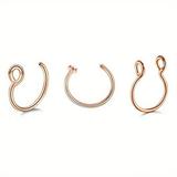 3/5pcs Stainless Steel Septal Ring Clip for Unisex - Non-Piercing Body Jewelry for a Natural Look