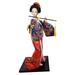 kowaku 12 Japanese Geisha Asian Geisha Doll Sculpture Ethnic Japanese Geisha Dolls Girl Statue for Office Shelf Tabletop Home Decor Blue and Red