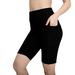 nerohusy Women s Athletic Shorts 5 Inch Inseam Yoga Shorts for Women with Pockets Biker Shorts High Waisted Tummy Control Gym Workout Athletic Running Shorts Black XL