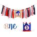 Ribbon Decoration Baseball Topper for First Birthday Highchair Banner Hat Baby The M