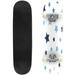 Skateboards for Beginners Star pattern Seamless background blue gray white five pointed stars 31 x8 Maple Double Kick Concave Boards Complete Skateboards Outdoor for Adults Youths Kids Teens Gifts