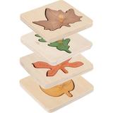 4 Pcs Kids Puzzles Childrens Toys Sensory Toys Puzzle Toys Montessori Puzzle Toy Educational Toy Preschool Puzzles Leaf Puzzle Letter Leaves Wood Toddler