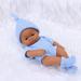Black Reborn Dolls African Reborn Baby Doll 20cm Dolls Baby Reborn Baby Doll Toys Soft Touch High Quality Doll for Children Toys BR-sweaterBL