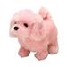 Oalirro Plush Puppy Toy Lovely Simulation Pup Doll Plush Sleeping Pink Dogs Kids Stuffed Toys with Sound Electric Toys Electronic Pets can Walk Sound Toys