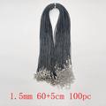 Fashion Good Black Wax Leather Cord Necklace Rope Lobster Clasp Chain charm Jewelry Accessories 100pc 1.5mm 2.0mm 45cm 60cm 70cm 1.5MM 60cm 100pc