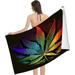 JXNUO Colorful Leaf with Rainbow Leavesï¼ŒBeach Towel for Travel Microfiber Beach Towel Soft Quick Dry for Swimming Pool Camping Yoga Workout Traveling