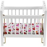 Doll House Furniture Accessory Baby Crib Miniature Bed Decoration Collection Ornament Toy for Toddler Kids Children