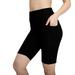 nerohusy Women s Athletic Shorts 5 Inch Inseam Yoga Shorts for Women with Pockets Biker Shorts High Waisted Tummy Control Gym Workout Athletic Running Shorts Black M